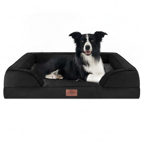 Waterproof Orthopedic Dog Beds for Large Sized Dog (36.0"L x 27.0"W x 8.0"Th / Black)