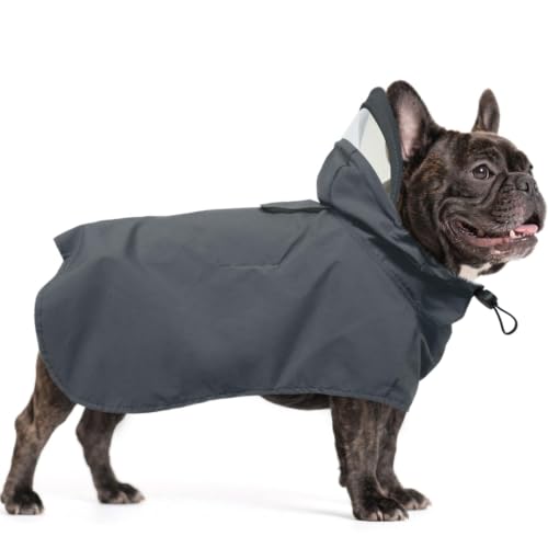 Waterproof Dog Raincoat with Hood (Grey / Medium)