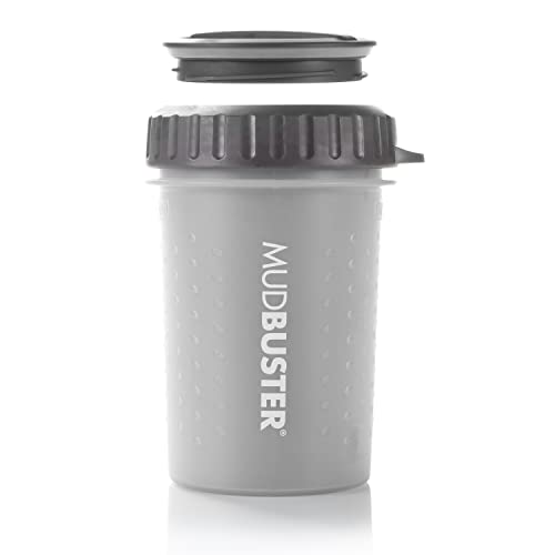Lidded MudBuster Medium Dog Paw Cleaner (Light Gray / Medium with Lid)