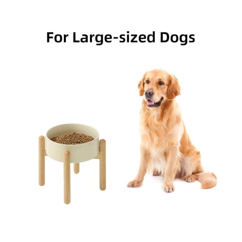 Ceramic Dog Bowls Elevated (Light Yellow)