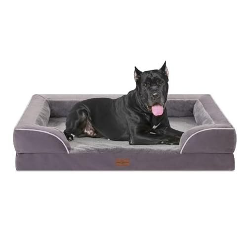 Waterproof Orthopedic Dog Beds for Extra Large Dog (53.0"L x 42.0"W x 8.5"Th / Purple)