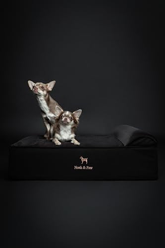 Dog Bed 28x23x7.5 Inch (Denim - Black / Medium)