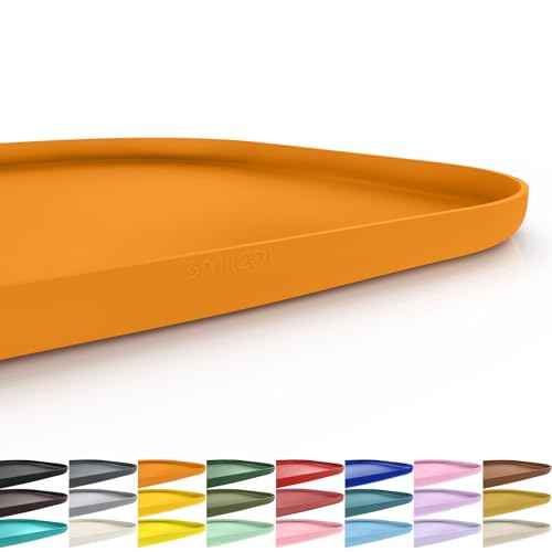 Waterproof Silicone Pet Food Mat with Raised Edge for Dog & Cat (Orange / 24"L x 16"W)