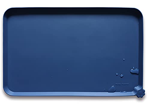 L Silicone Pet Food Mats with High Lips (22" x 14" / Indigo Ink)