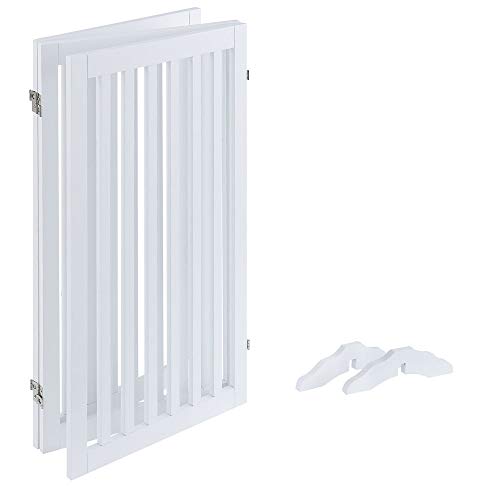 36”H Free Standing Pet Gate for Dog (White / 60"W×36"H)
