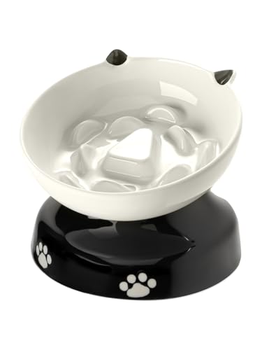 Ceramic Cat Slow Feeder (White)