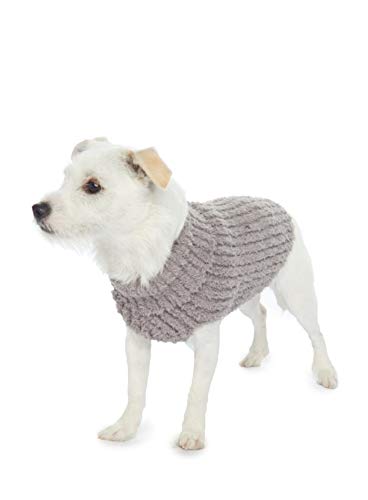 CozyChic Ribbed Pet Sweater (Small / Warm Gray)