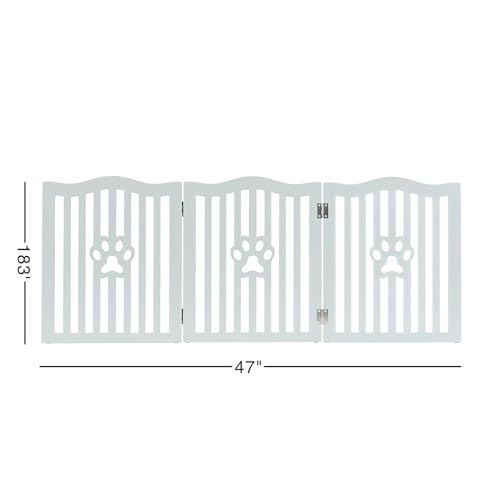 Pet Gate Wooden Free Grey Standing Dog Gate (Small Grey)