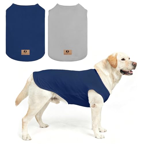 Boy Dog Clothes for Large Dogs (Navy Blue&Grey / XXX-Large(Chest 31", Back 25"))
