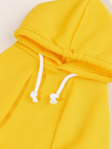 Basic Dog Hoodie Sweatshirt Puppy Sweater Warm Cat Costumes Pet Clothes for Chihuahua Puppy Kitten Small Medium Dogs Yellow Large (Large / Yellow)