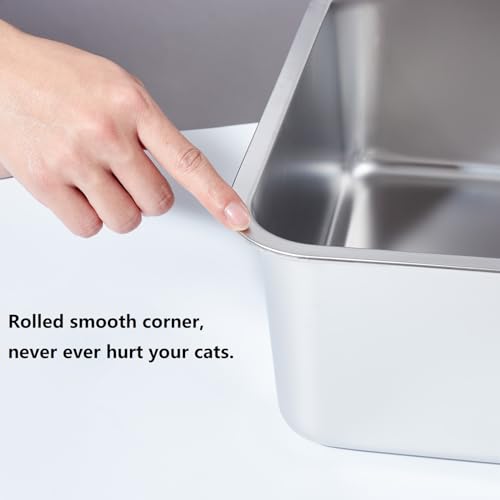 XL Stainless Steel Litter Box with Lid (XL)