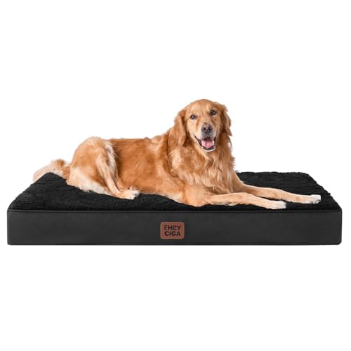 Orthopedic Dog Bed Large with Removable Washable Cover (41*27*3.5 inches / Black)
