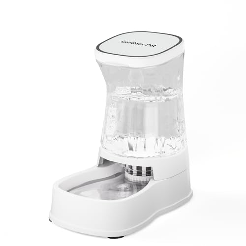 1.0Gal Gravity Automatic Dog Water Bowl Dispenser 100% BPA Free (White)