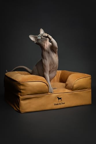 Small Dog Bed (Vegan Leather - Camel / Small)