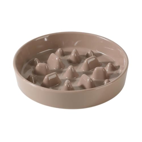 Ceramic Slow Feeder Dog Bowls (Brown Coffee)