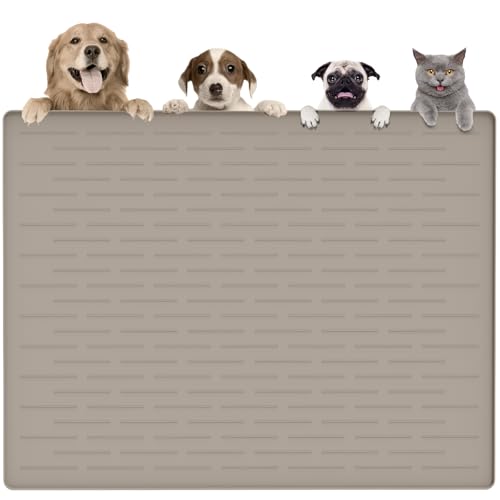 Largest Dog Food Mat (Brown / 48"L x 32"W)