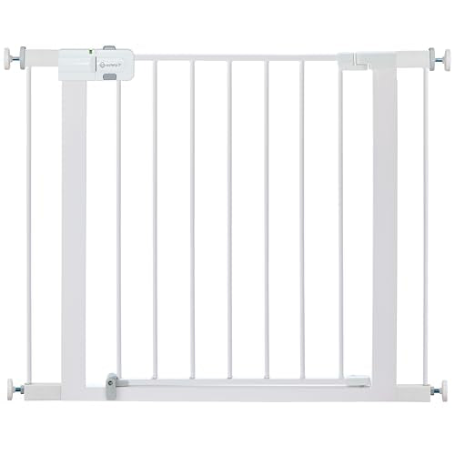Easy Install Walk Thru Baby Gate for Doorway With Door (1-Pack / 29" to 38" Wide x 28" Tall / White)