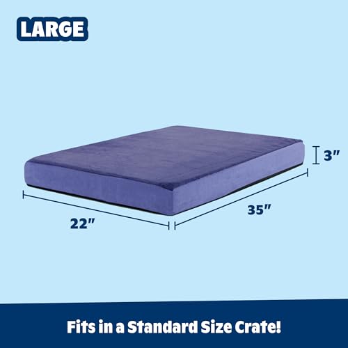 Orthopedic Dog Bed with Memory Foam (Navy / Large)