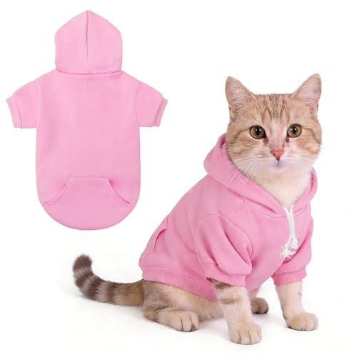 Dog Hoodie for Small Medium Dogs Cats (Pink / X-Small)