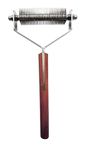 Double Wide Dematting Undercoat Grooming Rake Stripper Tool for Dogs and Cats (30-Blade)