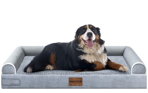 Orthopedic Dog Bed for Jumbo Dogs (Light Grey / 53.0"L x 42.0"W x 6.5"Th)