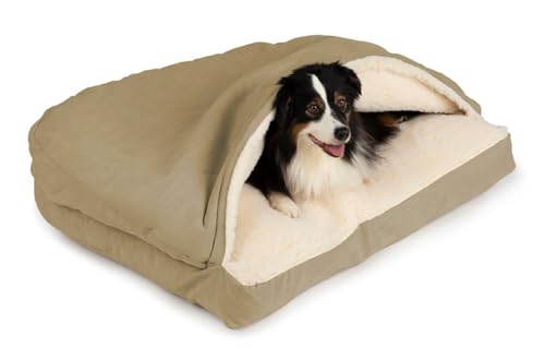 Rectangle Cozy Cave Dog Bed (Khaki / Extra Large)