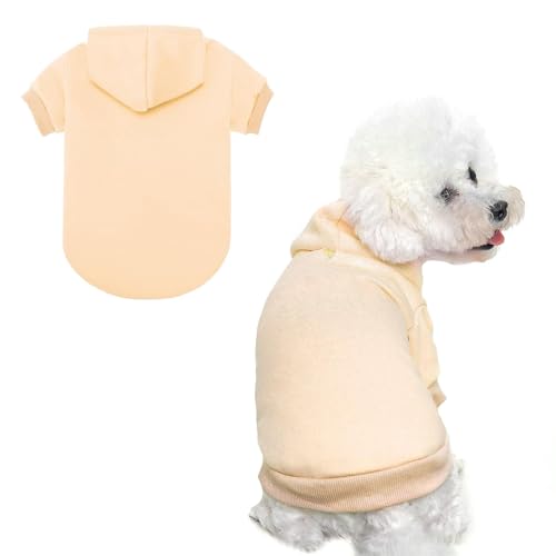 Dog Hoodie for Small Dogs (#2 Beige(Plain) / Small (All Breed Sizes))