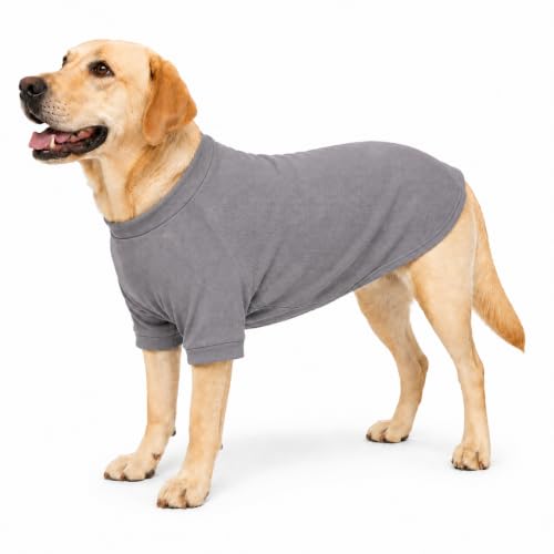 Ribbed Dog T Shirt Cotton Knitted Dog Sweaters for All Season Pet T (3XL (for Large Dog) / Dark gray)
