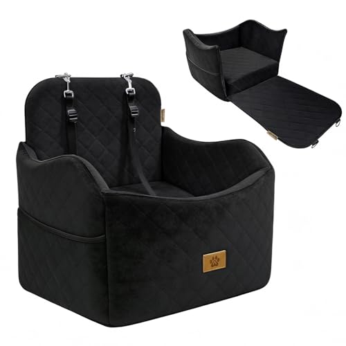 Dog Car Seats for Small Dogs Up to 35 lbs (Black)