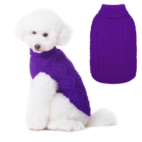 Dog Sweater for Small Dogs (Purple / Small)
