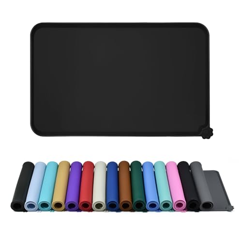 Silicone Pet Feeding Mat (Black / 18.5" x 11.5")