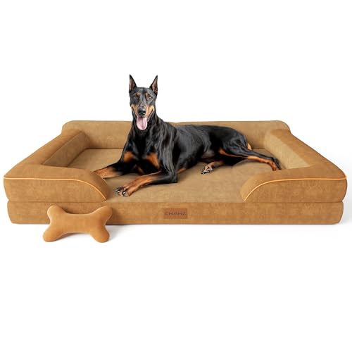 XXL Dog Bed for Extra Large Dogs (Brown / XX-Large(53"L x 42"W x 9.5"Th))
