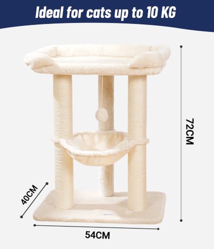 Cat Tree Cat Scratching Posts with Large Bed for Big Cats (Beige)