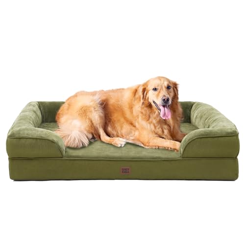 Orthopedic Extra Large Dog Bed (Olive Green / 44.0"l X 32.0"w X 6.5"th)