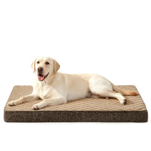XL Dog Bed for Large Dogs up to 80 lbs (XL(41"x27") / Brown)