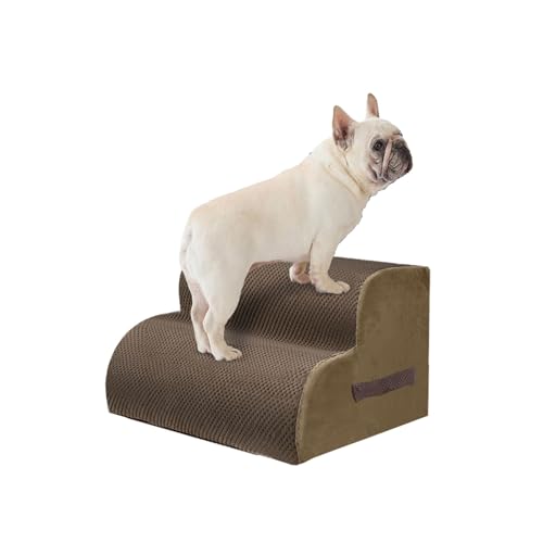2 Step Pet Stairs for High Beds & Sofas (Brown / 2-step 11.8"H)