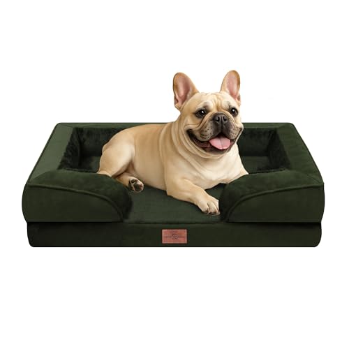 Waterproof Orthopedic Dog Bed for Medium Size Dog (30.0"L x 20.0"W x 7.0"Th / Olive Green)