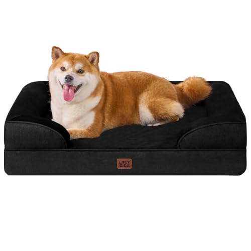 Orthopedic Dog Beds Large Sized Dog (Black / 36.0"l X 27.0"w X 6.5"th)