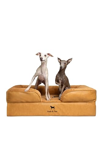 Large Dog Bed (Vegan Leather - Camel / Large)