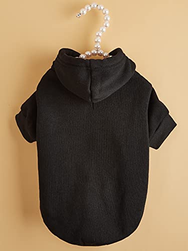 Basic Dog Hoodie Sweatshirt Puppy Sweater Warm Cat Costumes Pet Clothes for Chihuahua Puppy Kitten Small Medium Dogs Black Medium (Medium / Black)
