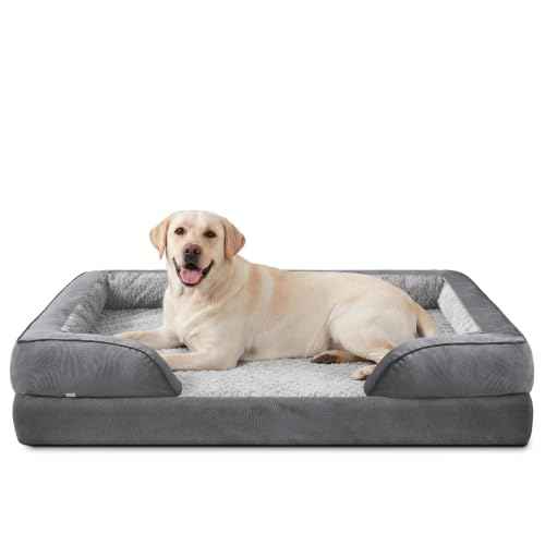 Jumbo Orthopedic Dog Bed for Extra Large Dogs (XL-PLUS (45"x 32"x 7.5") / Grey)