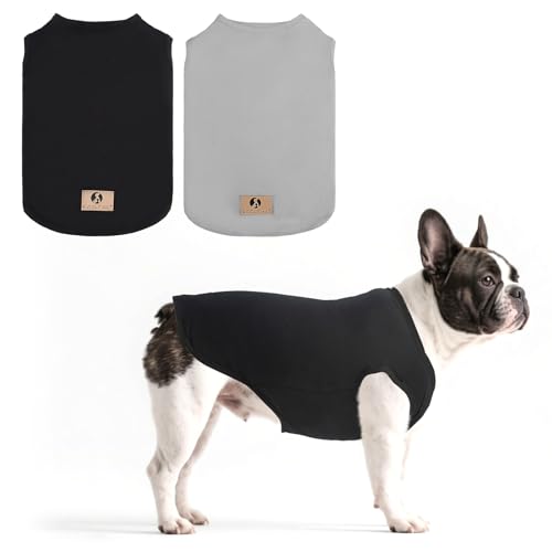 Boy Dog Clothes for Small Dogs (Black & Grey / Small(Chest 16", Back 12"))