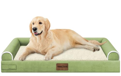 Orthopedic Dog Bed for Large Dogs (Grass Green / 36.0"L x 27.0"W x 6.5"Th)