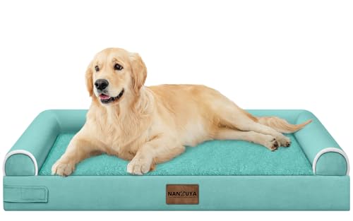 Orthopedic Dog Bed for Large Dogs (Aqua Blue / 36.0"L x 27.0"W x 6.5"Th)