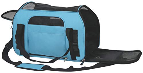 Soft Sided Pet Carrier for Cats & Small Dogs (17.0"L x 9.0"W x 12.0"H / Sky Blue)