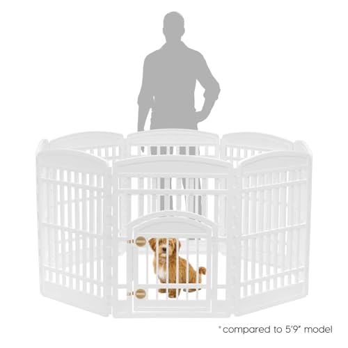 8 Panel Dog Playpen (8 Panel - 34" H / White)