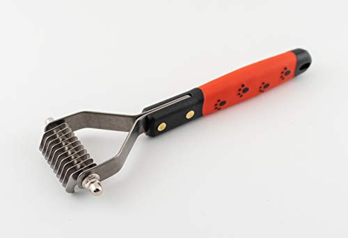 Paw Brothers 10 Blade Medium Dematting Undercoat Rake for Dogs and Cats (10 Blade Medium)