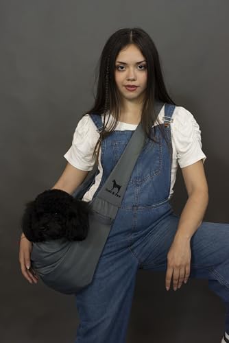 Dog Sling Carrier for Small Dogs 5 (Grey / 18.0"L x 10.0"W x 6.5"H)