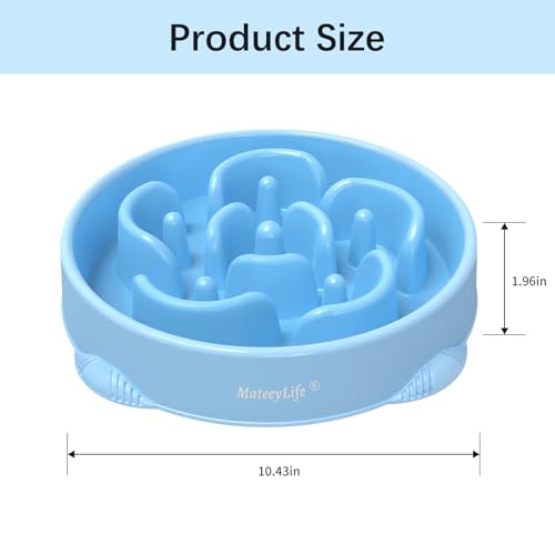 2 Pack Slow Feeder Dog Bowls (A-LightBlue&DarkBlue / Large)