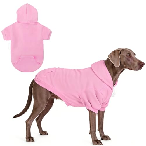 Dog Hoodie for Large Medium Small Dogs (Pink / Large)